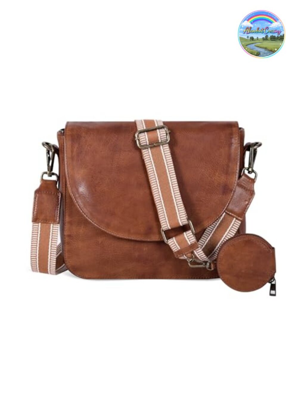 Genuine Leather Crossbody Bag for Women, Adjustable Strap